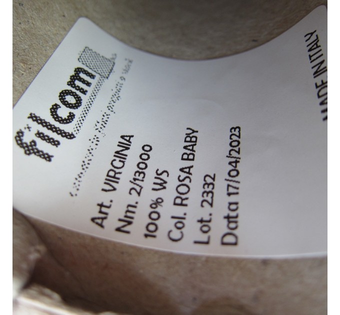 Пряжа 100% кашемир Filcom Virginia #11866 Слегка припыленный розовый 100г/650м