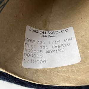 Пряжа кашемир с мериносом Filati Biagioli Modesto Cashmere 30 #11955 Темный синий 100г/1500м (ост. 176г)
