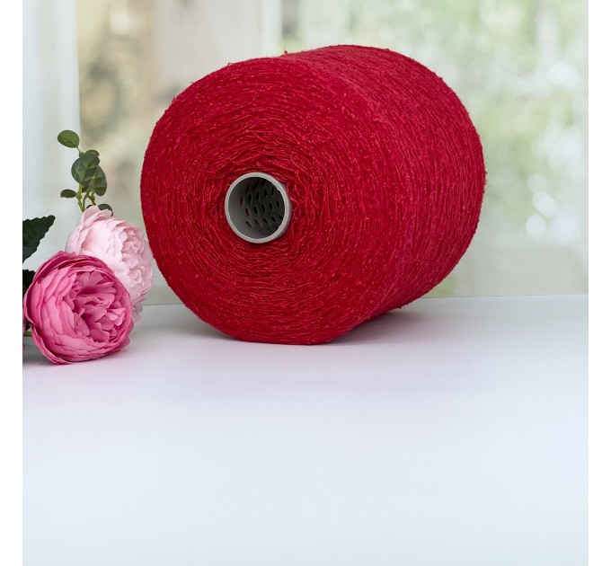 Пряжа буретный шелк с мериносом #10611 Темный алый 700м/100г
