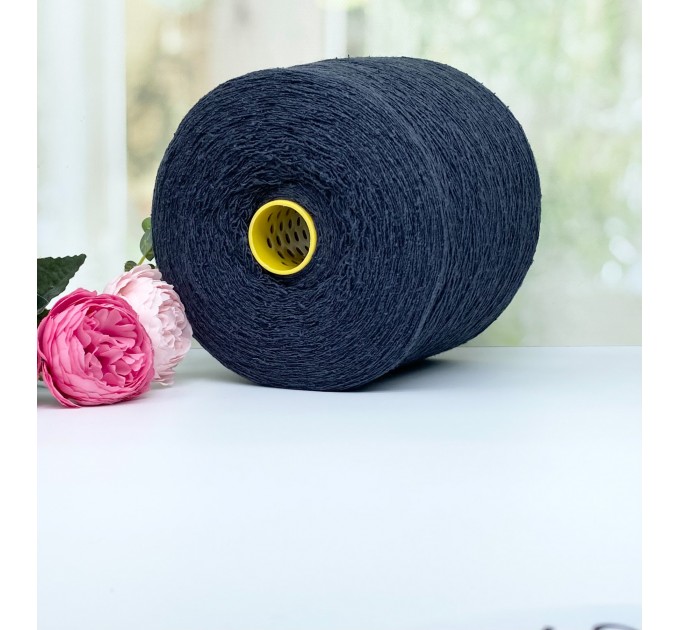 Пряжа буретный шелк с мериносом #10624 Темный серо-синий 700м/100г