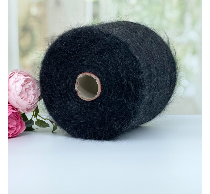 Пряжа кид мохер Ecafil Super Gigno #11080 Антрацит 1000м/100г 