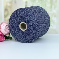 Пряжа Loro Piana Moire меринос с кашемиром #11224 мулине синий с бежем 100г/1060м 