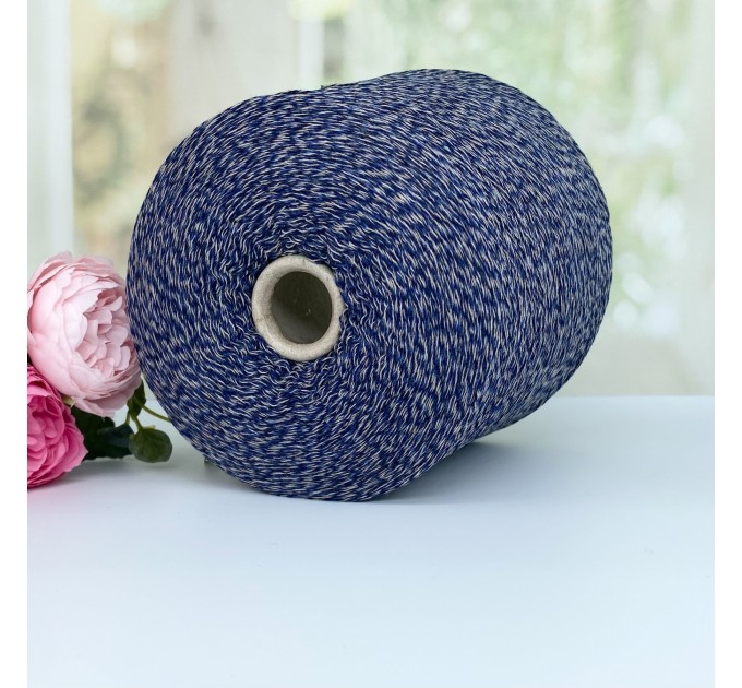 Пряжа Loro Piana Moire меринос с кашемиром #11224 мулине синий с бежем 100г/1060м 