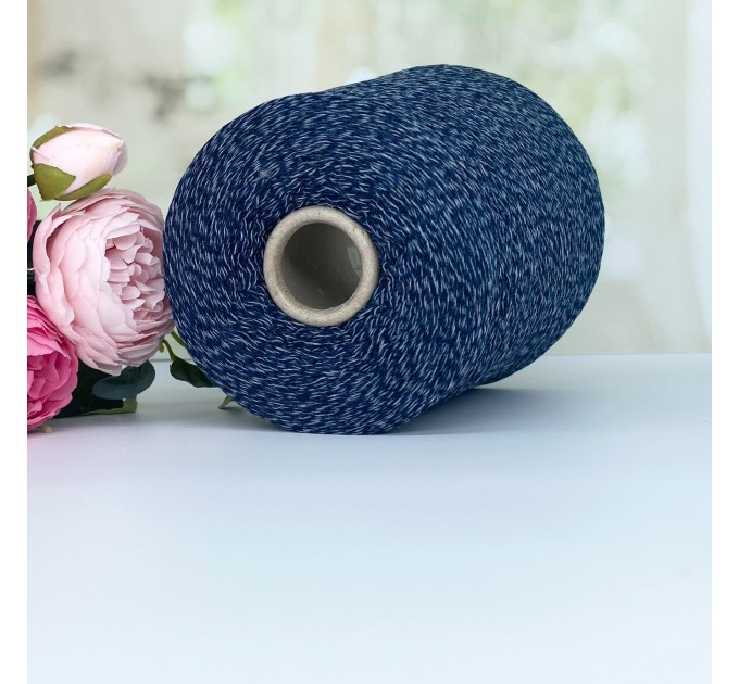 Пряжа Loro Piana Moire меринос с кашемиром #11225 мулине синий с белым 100г/1060м 