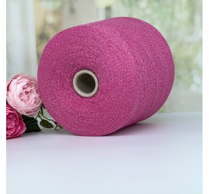 Пряжа меринос с кашемиром и люрексом #11240 Разбеленный розовый в серебре 100г/1320м 