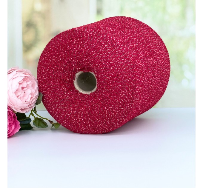 Пряжа меринос с кашемиром и вискозой New Mill Basic Silver #11241 Темный алый в серебре 100г/1320м 