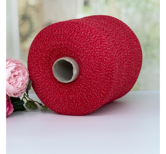 Пряжа меринос с кашемиром и вискозой New Mill Velox Gold #11242 Алый в золоте 100г/1340м 