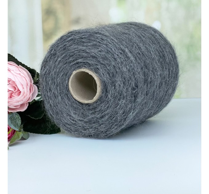 Пряжа с мохером Industria Italiana Filaty Newkid # 11301 Седой длинноворсовый меланж 100г/1000м