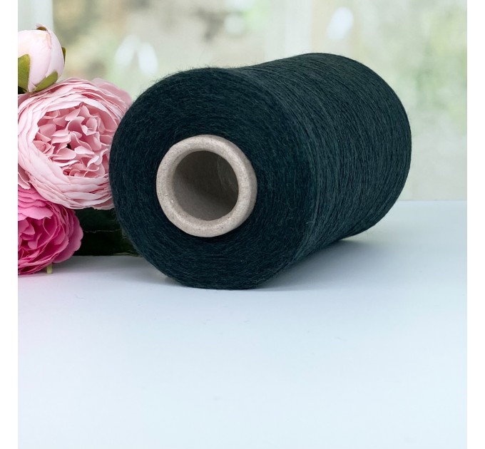 Пряжа мериносовая Lanerossi Amico Soft #11368 Темнозеленый кедровый 100г/1500м (ост. 330г)