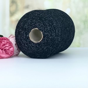 Пряжа кашемир с мериносом шнурочек в чехольчике Filati Biagioli Modesto  #11688 Черно-серый меланж 100г/380м