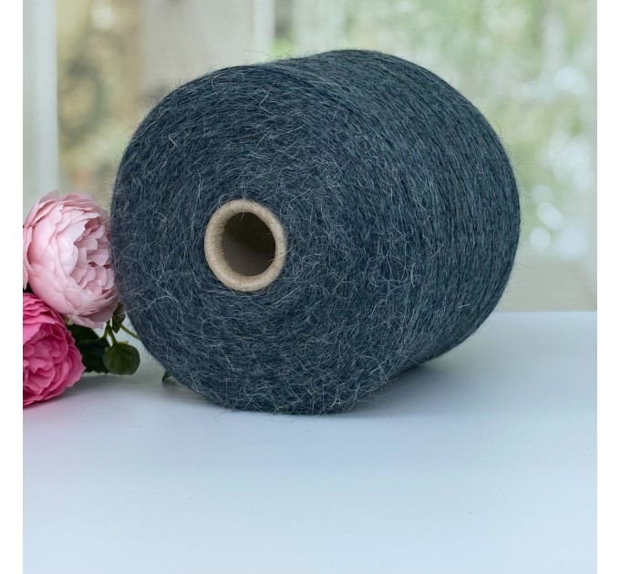  Пряжа беби як с супер кидмохером Silvedd #11839 Темный серый меланж 100г/650м