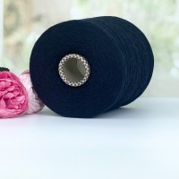 Пряжа 100% кашемир Cariaggi Cashmere #11868 Черный с каплей синего 100г/1400м