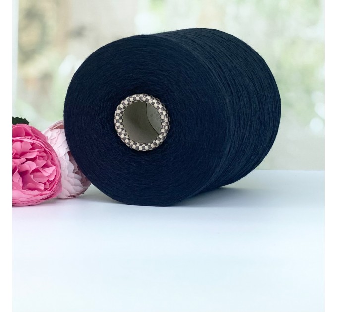 Пряжа 100% кашемир Cariaggi Cashmere #11868 Черный с каплей синего 100г/1400м