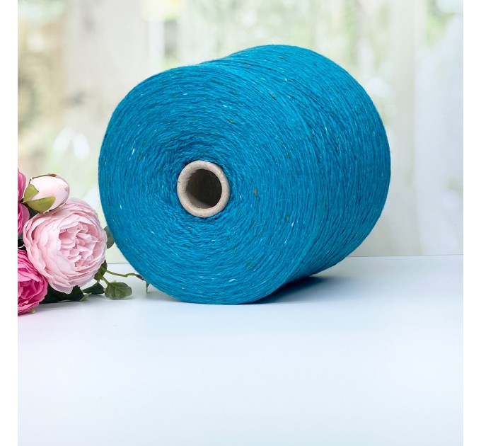 Пряжа кашемир с мериносом, шелком и супер кидмохером твидовая Filcom Everest Tweed #11943 Турецкий синий твид 550м/100г