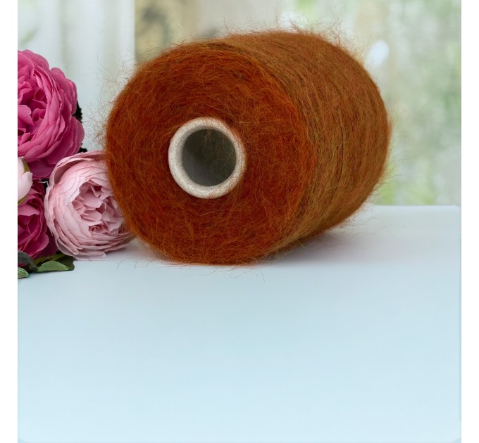 Пряжа кид мохер IGEA Astro #11949 Сочный жженый апельсин по черной основе 100г/1000м